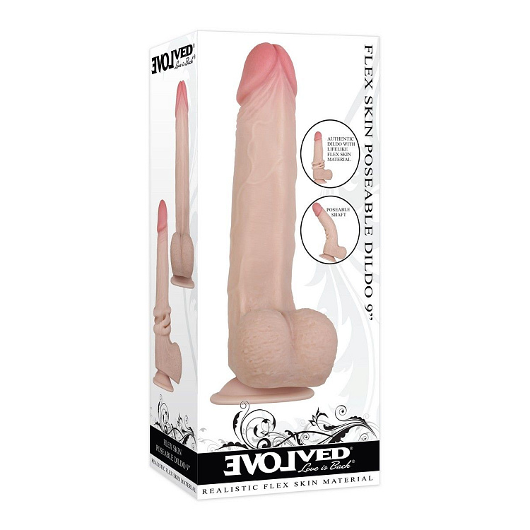 Фаллоимитатор с подвижной кожей Flexskin Poseable Dildo - 22,9 см.