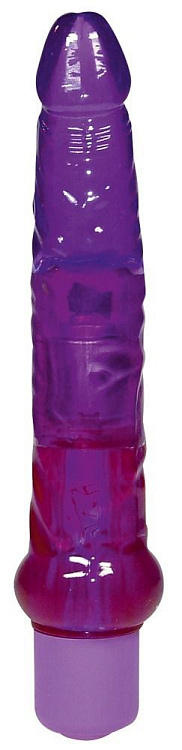 Фиолетовый гелевый анальный вибратор Jelly Anal - 17,5 см.