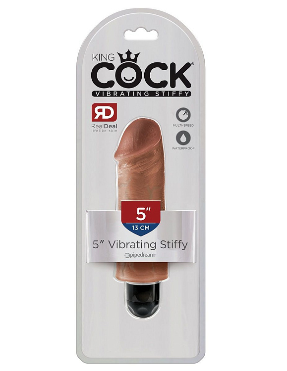 Кофейный вибратор-реалистик 5  Vibrating Stiffy - 16,5 см.