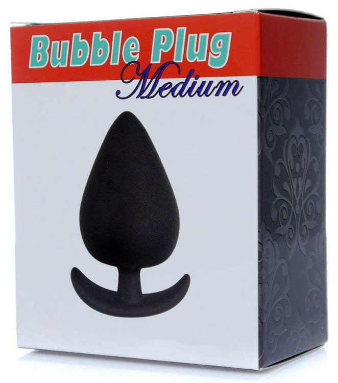 Черная анальная втулка Bubble - 8,5 см.