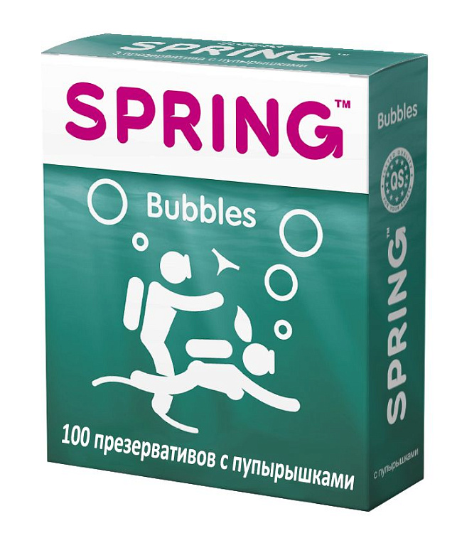 Презервативы SPRING BUBBLES с пупырышками - 100 шт.