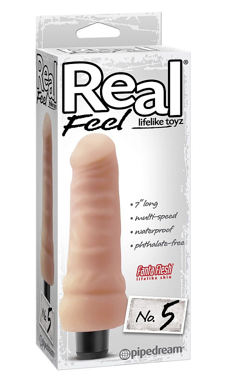 Реалистичный вибромассажер Real Feel Lifelike Toyz №5 - 17,8 см.