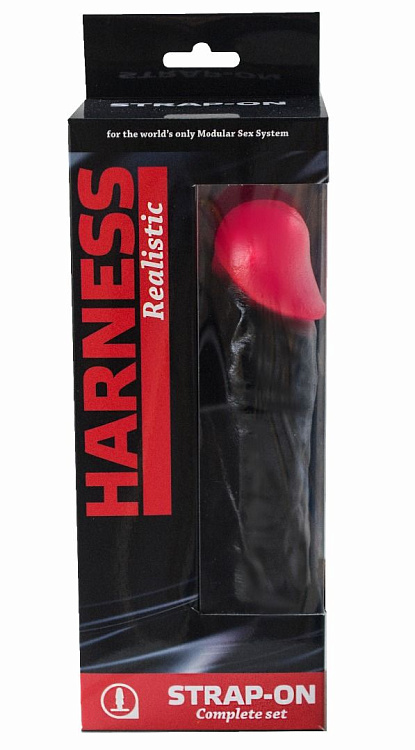 Страпон Harness Realistic с розовой головкой - 20,5 см.