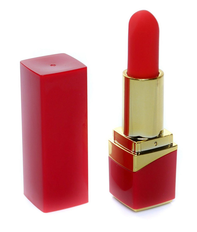 Красный мини-вибратор в форме помады