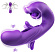 Фиолетовый вибратор с функциями фингеринга и лизания - 17,5 см.