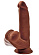 Коричневый фаллоимитатор на присоске 8 Triple Density с подвижной мошонкой - 20,3 см.