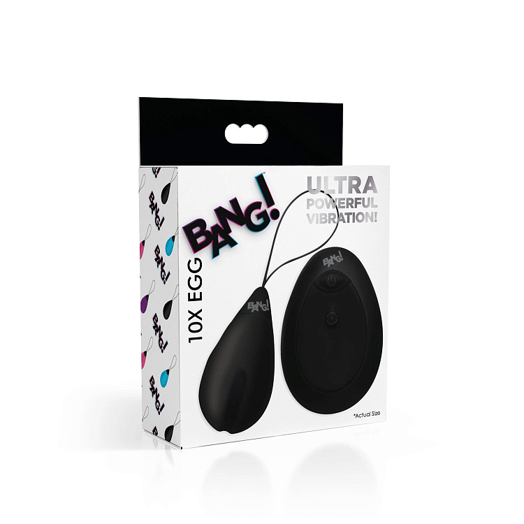 Черное виброяйцо с пультом ДУ 10X Silicone Vibrating Egg