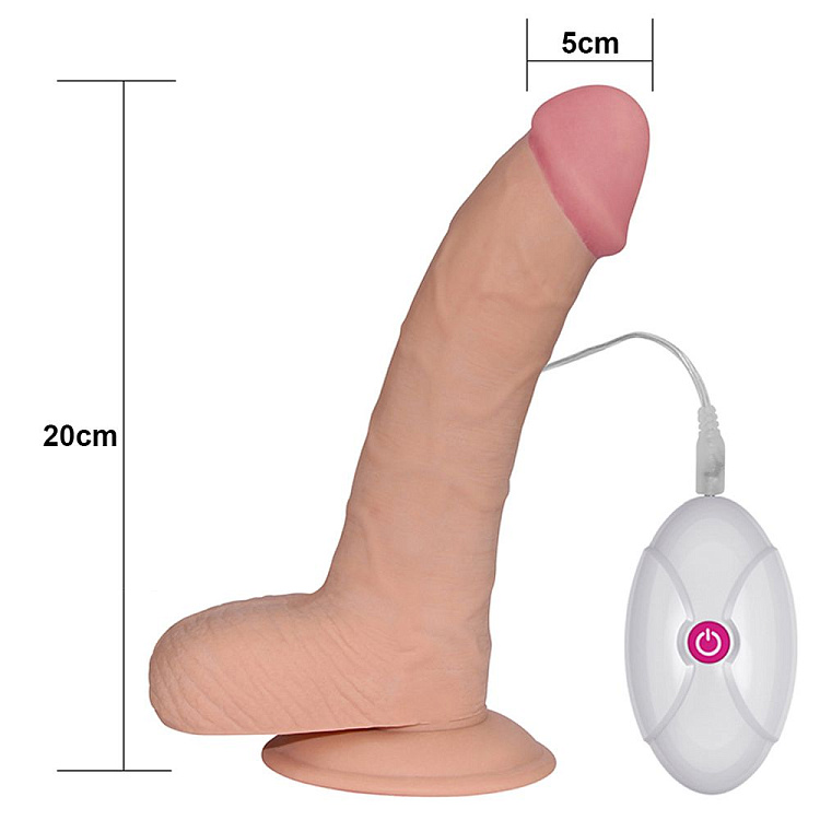 Телесный вибромассажер-реалистик Ultra Soft Dude 8.8 - 20 см.