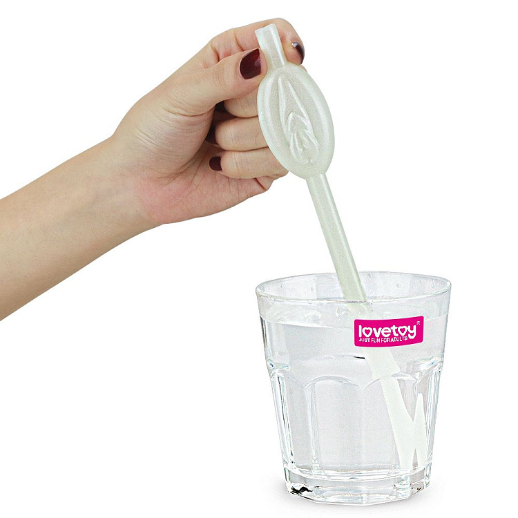 Светящиеся в темноте трубочки для напитков в виде вагины Pussy Straws - 9 шт.