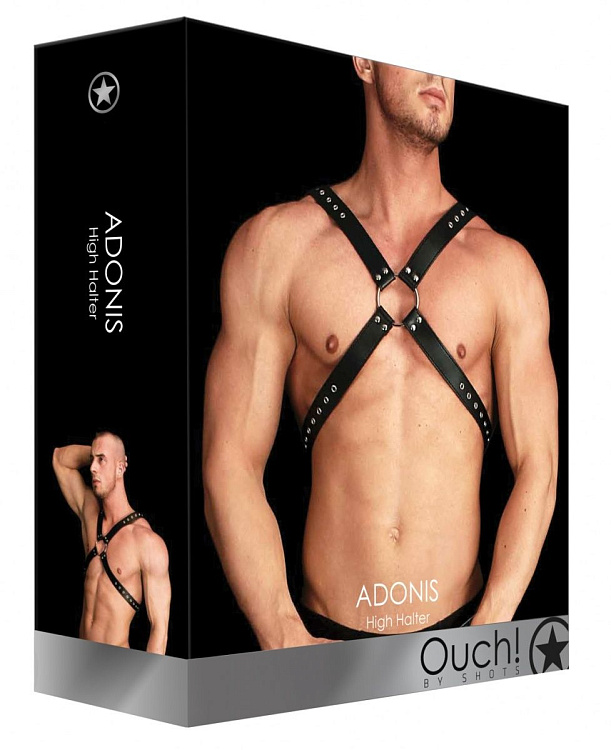 Черная мужская портупея Adonis High Halter