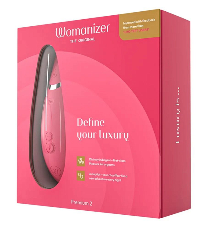 Розовый клиторальный стимулятор Womanizer Premium 2