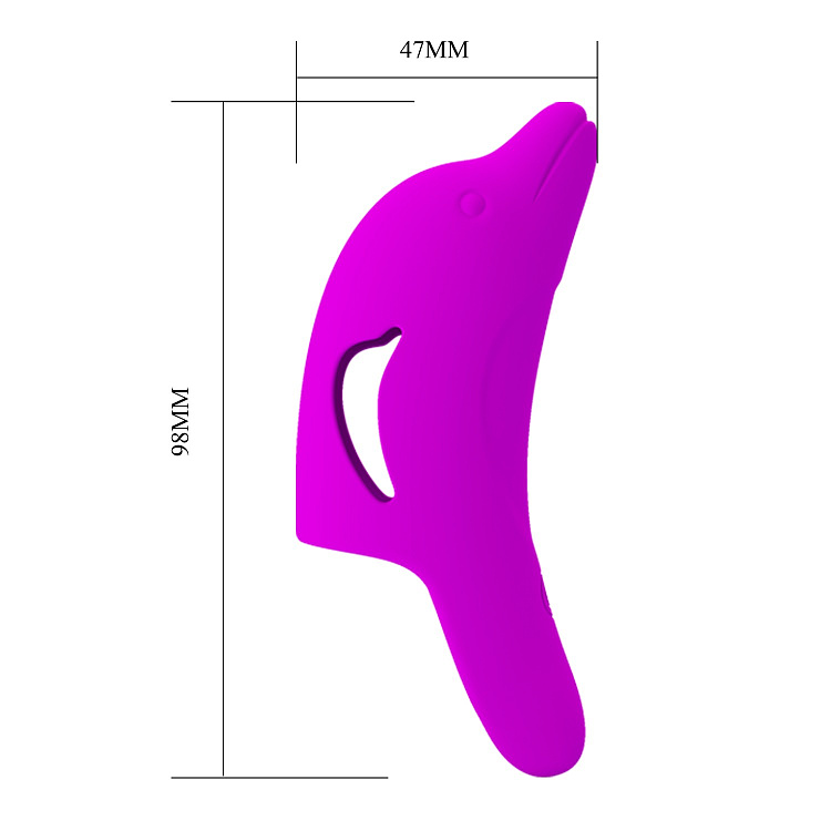 Лиловая вибронасадка на палец Delphini