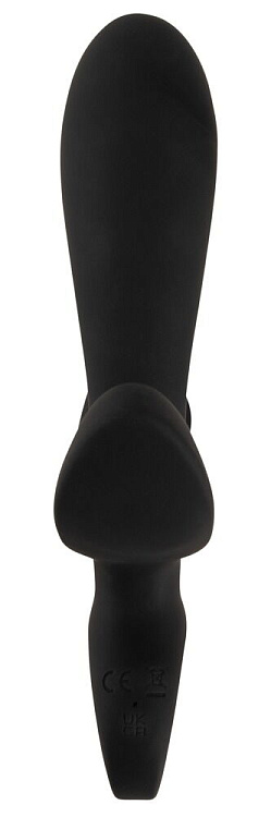 Черный вибратор с функцией расширения Inflatable Triple Vibrator - 18,9 см.