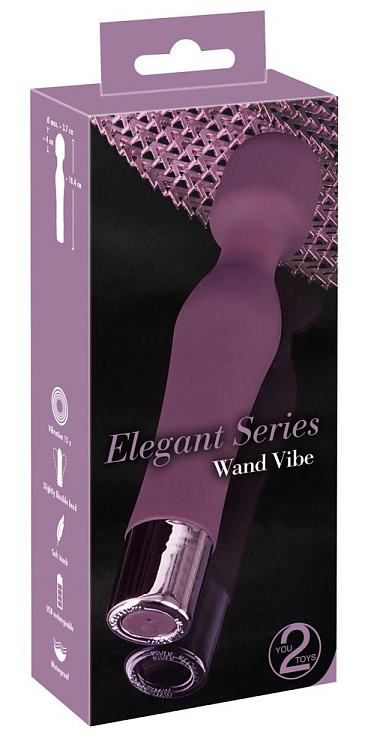 Фиолетовый жезловый вибратор Wand Vibe - 18,4 см.