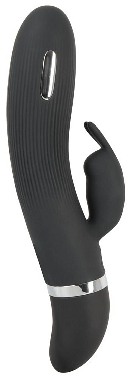 Черный вибратор-кролик с электростимуляцией E-Stim Rabbit Vibrator - 19,3 см.
