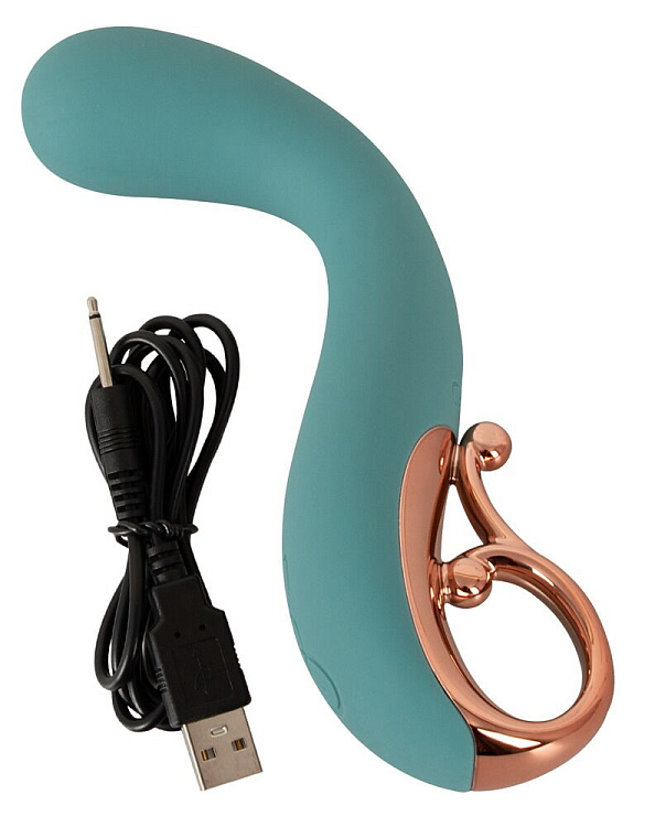 Бирюзовый вибратор для точки G The Magician G-Spot Vibrator - 19 см.