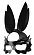 Черная лаковая кожаная маска  Зайка  с длинными ушками