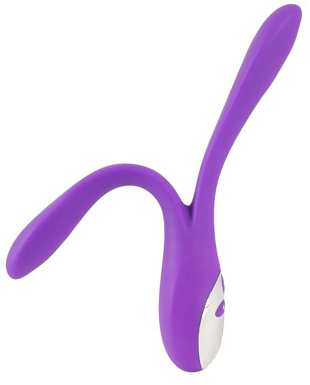 Фиолетовый сдвоенный вибратор Bendable Double Vibrator - 24,3 см.