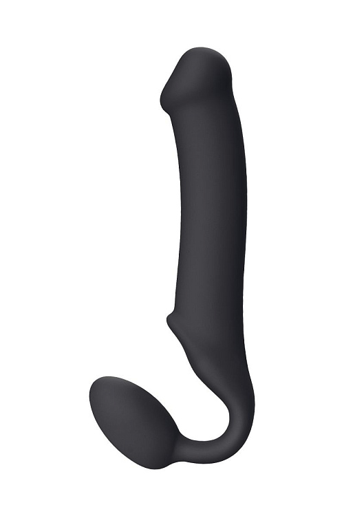 Черный безремневой страпон Silicone Bendable Strap-On XL