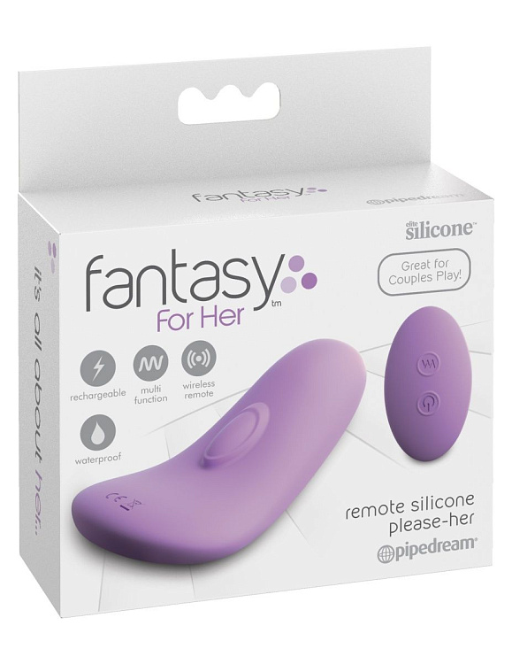 Фиолетовый компактный вибростимулятор Remote Silicone Please-Her