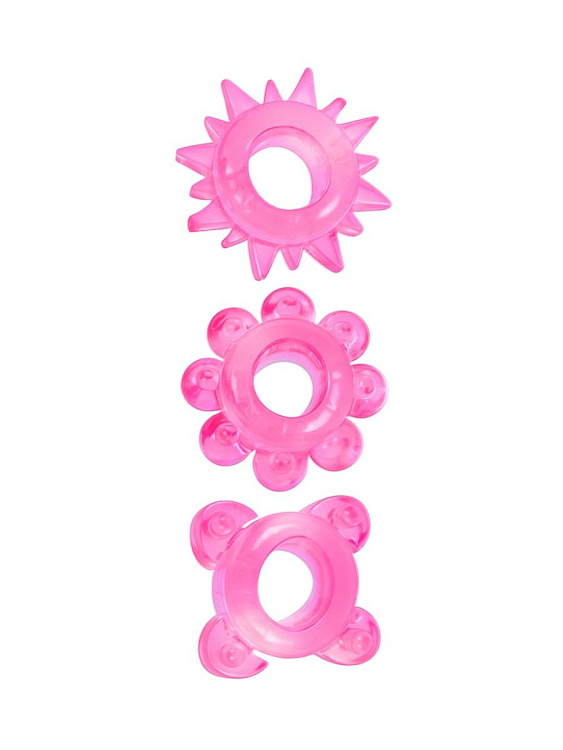 Комплект из 3 розовых эрекционных колец