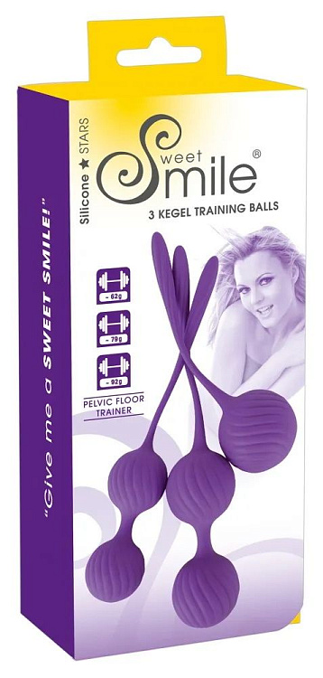 Фиолетовый набор вагинальных шариков 3 Kegel Training Balls