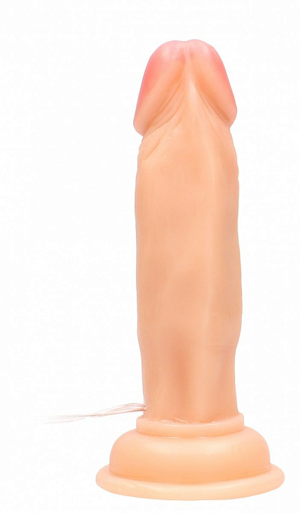 Телесный вибратор-реалистик Vibrating Realistic Cock 6  - 15 см.