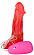 Розовый вибромассажер №26 с проводным пультом - 19,5 см.