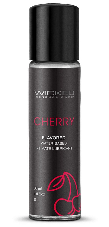 Лубрикант с ароматом сладкой вишни Wicked Aqua Cherry - 30 мл.