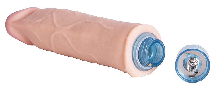 Телесный вибромассажёр Vibro Realistic Cock Dildo - 19 см.