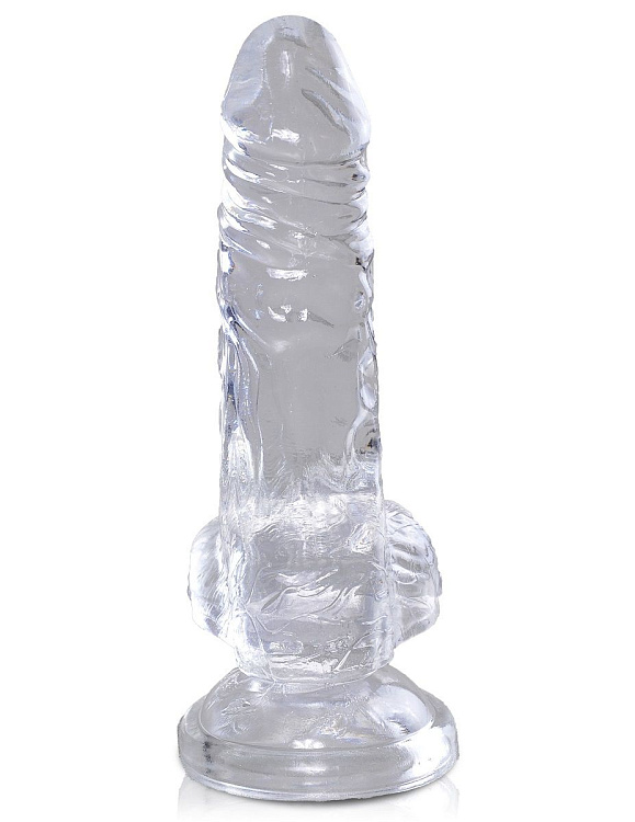 Прозрачный фаллоимитатор King Cock Clear 4  Cock with Balls - 12,7 см.