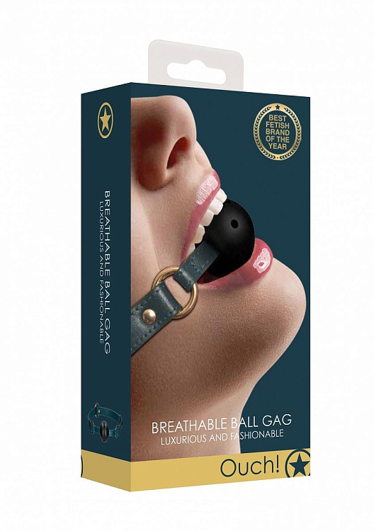 Кляп-шар на зеленых ремешках Breathable Ball Gag