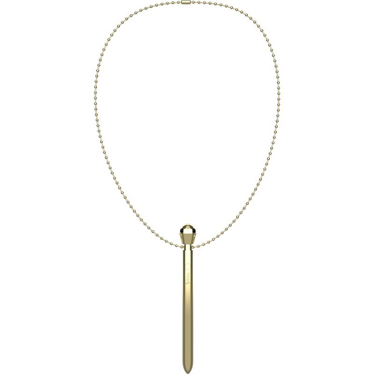Золотистая подвеска на шею с вибрацией