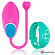 Розовое виброяйцо с зеленым пультом-часами Wearwatch Egg Wireless Watchme