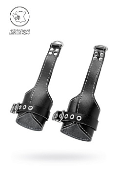 Черные подвесы с белой строчкой