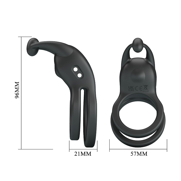 Черное перезаряжаемое виброкольцо Goodwin