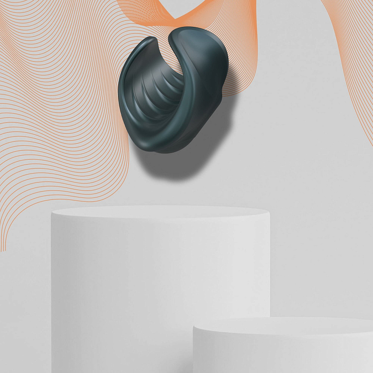 Серый сквозной мастурбатор с вибрацией Manwan Starter