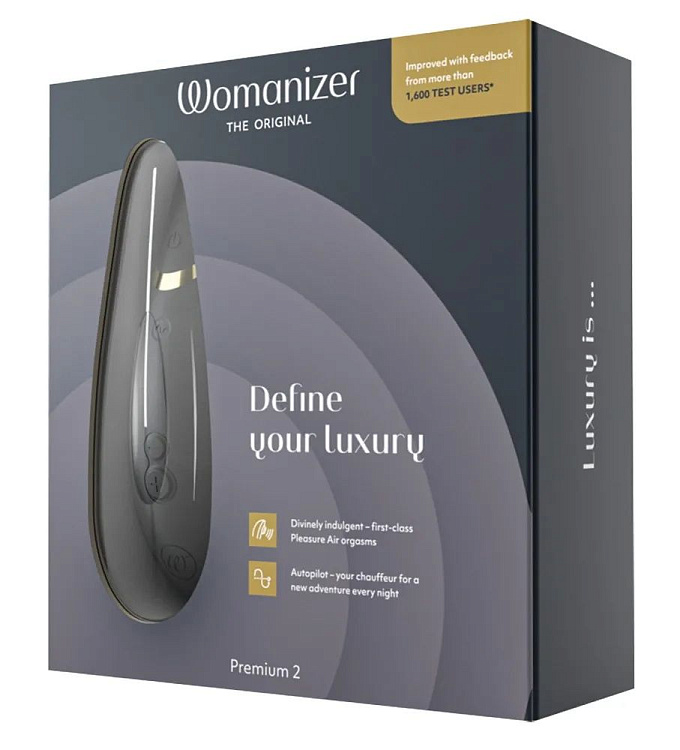 Черный клиторальный стимулятор Womanizer Premium 2