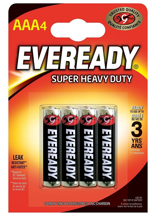 Батарейки EVEREADY SUPER R03 типа AAA - 4 шт.