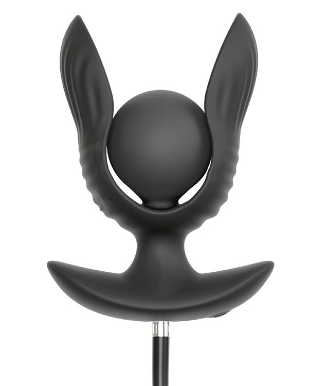 Черная расширяющаяся анальная пробка с вибрацией RC Inflatable Expander Plug with Vibration