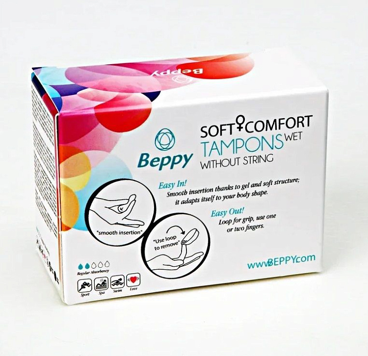 Нежно-розовые тампоны-губки Beppy Tampon Wet - 2 шт.