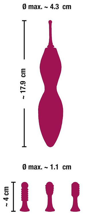 Ярко-розовый клиторальный вибратор с 3 насадками Spot Vibrator with 3 Tips - 17,9 см.