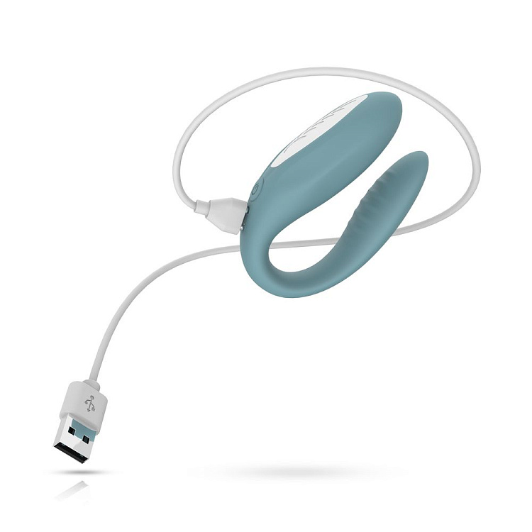 Голубой C-образный вибростимулятор для пар The Jasmine