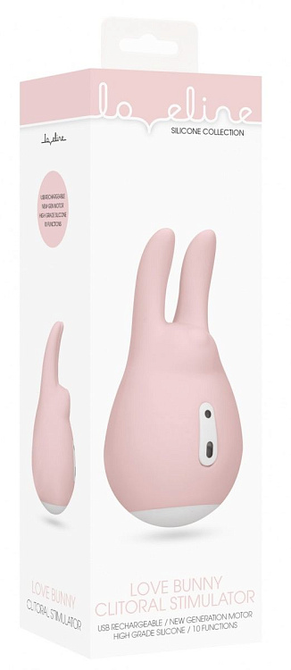 Розовый клиторальный стимулятор Love Bunny - 9,4 см.