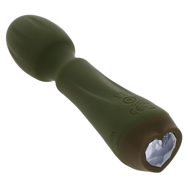 Мини-вибромассажёр цвета хаки Heartfelt - 13,4 см.