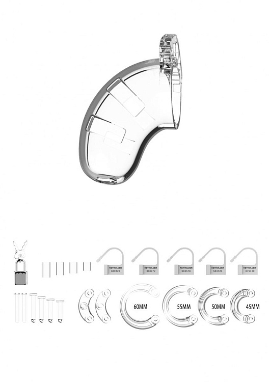 Прозрачный мужской пояс верности Cock Cage Model 13 Chastity 2.5