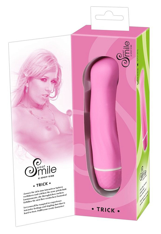 Розовый вибратор Smile Mini Trick G - 12,5 см.