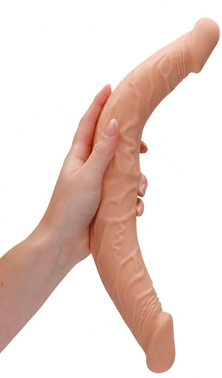 Телесный двусторонний фаллоимитатор Double Dong - 36 см.