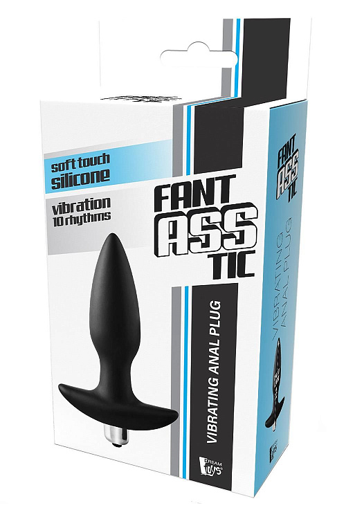 Черная анальная вибропробка FantASStic Vibrating Plug - 14 см.