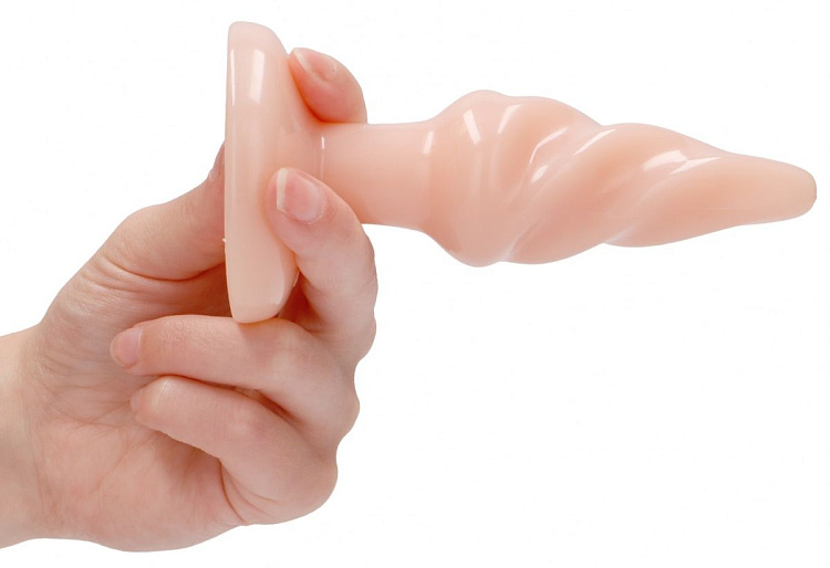 Телесная витая анальная пробка Rounded 5 Inch - 12,7 см.